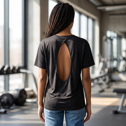 Rise Endure Conquer Open Back Tee - Black