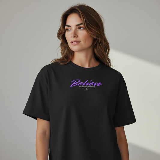 Believe Boxy Tee - Black