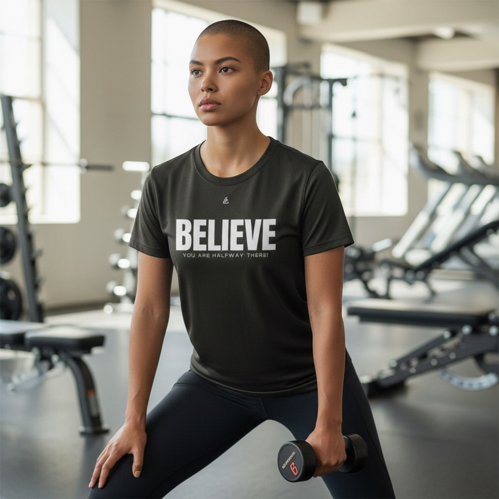 Combat Green athletic performance t-shirt — AG logo and slogan