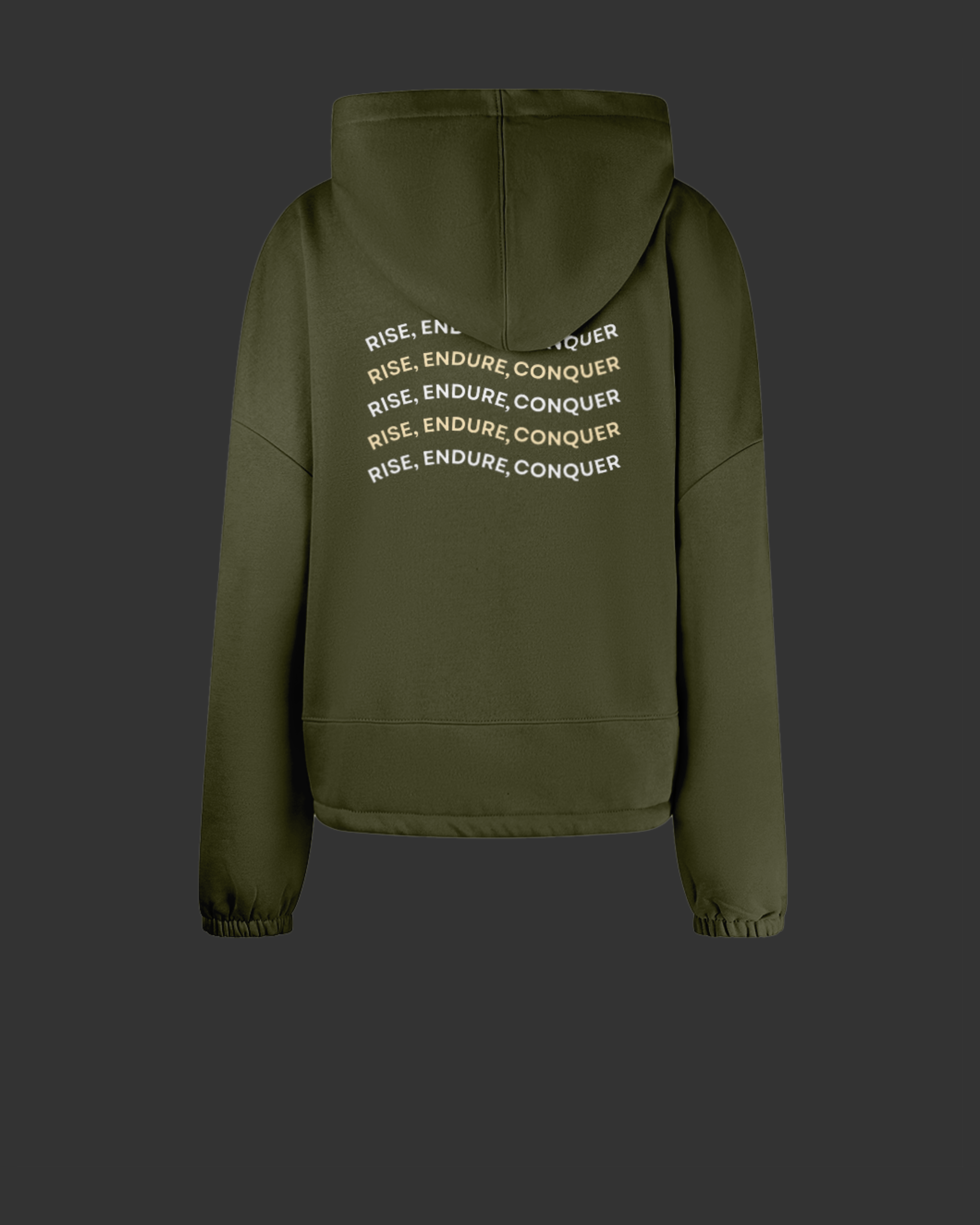 Rise • Endure • Conquer - Women Cropped Oversized Hoodie