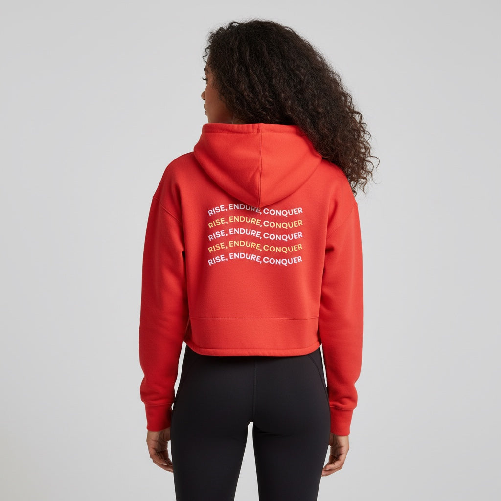 Rise • Endure • Conquer - Women Cropped Oversized Hoodie