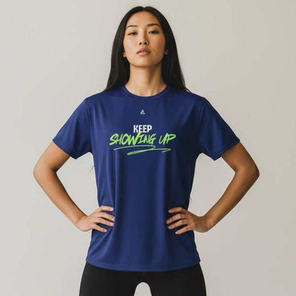 Reflex Blue unisex athletic tee — motivational performance wear