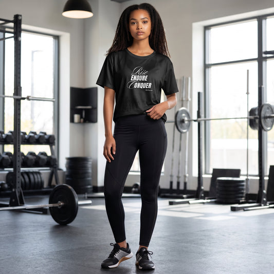 Rise Endure Conquer Open Back Tee - Black